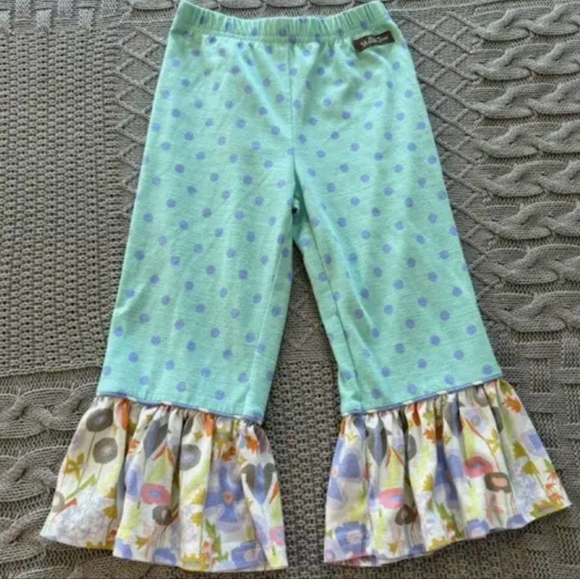 Matilda Jane Girl's PJ Polka Dot and Floral Ruffle Pants - Picture 6 of 6